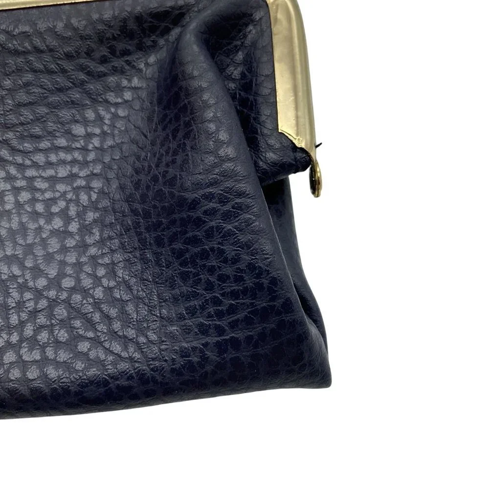 Tan Sac Vegan leather wallet change‎ purse check book cover blue VTG vegan